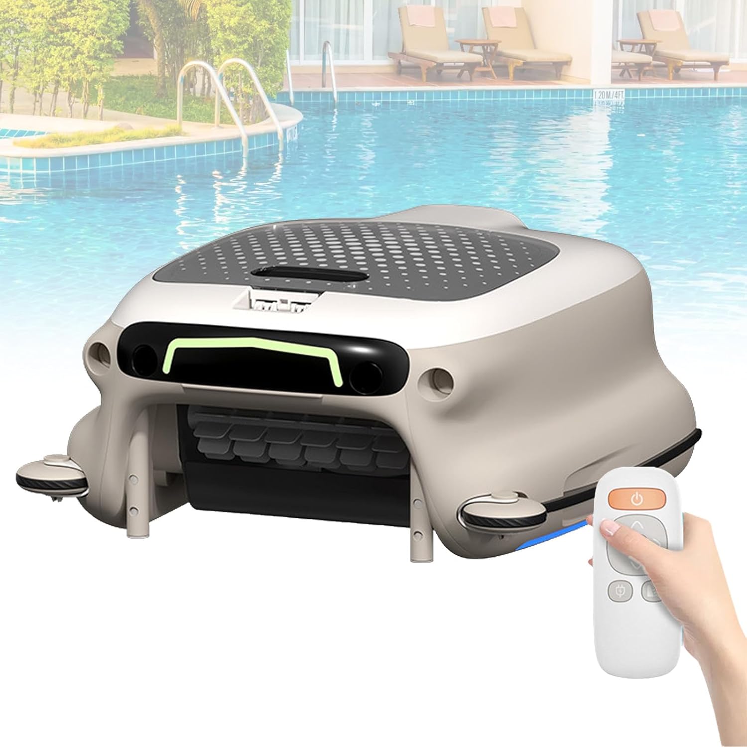 Cordless Pool Cleaner Robot Skimmer, with 7800mAh Battery, Electric Automatic Cleaner, for Outdoor Pools, Water Features