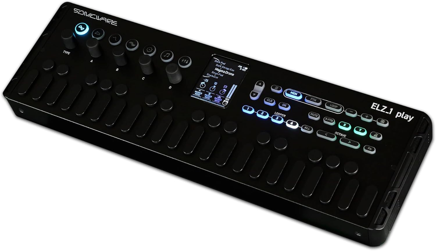 ELZ_1 play V2 Launch Edition incl. Case [Portable Synthesizer] 18 Synth Engines, 48 Effects, 4-Track Looper, Sequencer, Built-in Stereo Speakers, Battery-Powered, Original Waldorf Wavetables