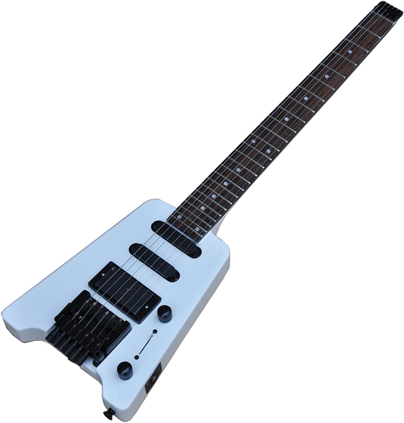 39 Inches 24 Frets White Headless Electric Guitar with Basswood Rosewood Body Fretboard Professional Headless Guitar