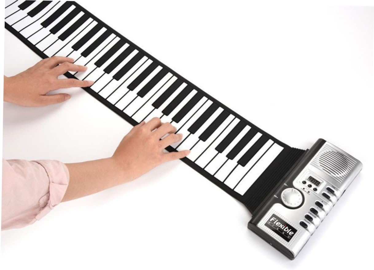 Foldable Silicone Keyboard Piano with Speaker Keys Portable Electronic Music Instrument for Beginners and Adults Midi Compatible for Easy Music Production