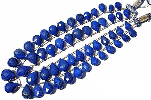 13 inch natural beads strand of 11x8-15x11mm faceted pear lapis lazuli gemstone briolletes beads for DIY jewelry - necklace, bracelet, earring, ring.