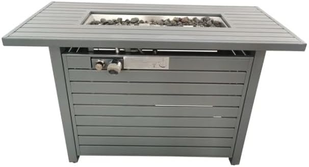 25 H x 42 W Outdoor Fire Pit Table with Lid (Gray)