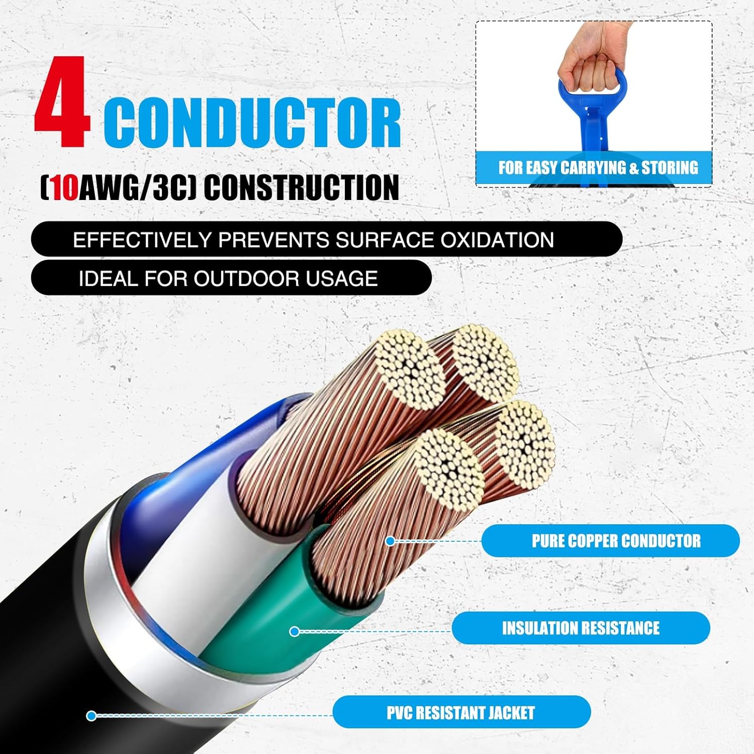 Kanayu 25FT NEMA L14-30P to SS2-50R RV Marine Power Generator Adapter Cord, 30A 4 Prong Locking Generator L14-30P Male to 50A Marine Shore Power 90 Degree Right Angle SS2-50R Female, ETL Listed