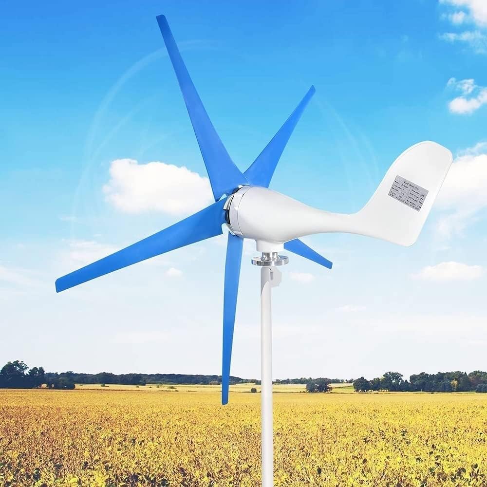 500W Wind Turbine Generator, 12V/24V Wind Generator Kit with Charge Controller, 5 Blade Wind Power Generator for Marine, RV, Home, Windmill Generator Suit for Hybrid Solar Wind System