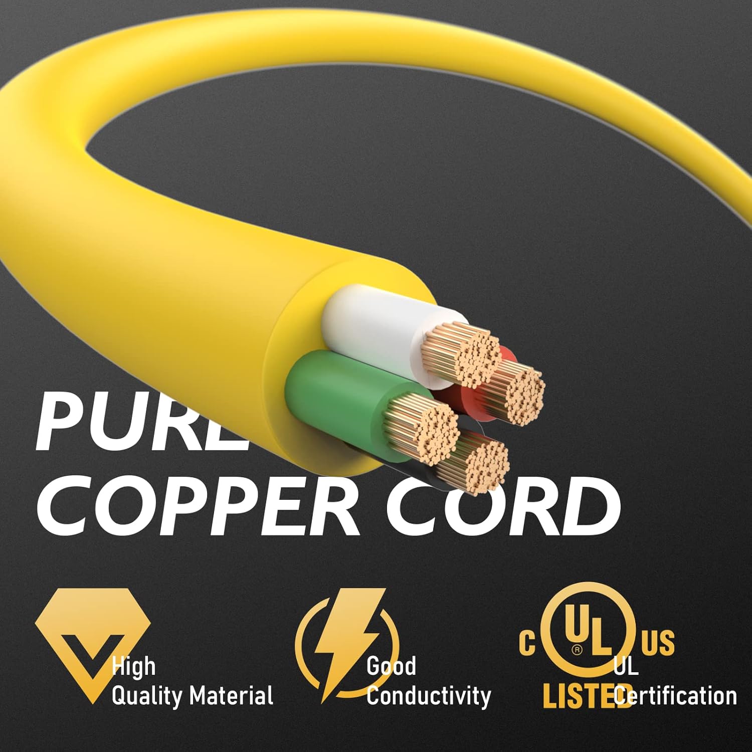 TOOLIOM 30 Amp Generator Cord, L14-30P/L14-30R Generator Extension Cord, UL Listed Heavy Duty Generator Power Cord 125/250V 7500W 10 AWG SJTW RV Extension Cord with Lighted Power Indicator (75FT)