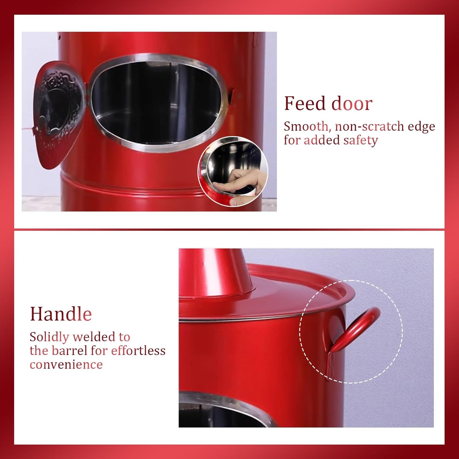 Stainless Steel Burn Barrel, Outdoor Incinerator Drum, Safe Fire Pit Bin, for Wood Paper Leaf Trash Deck, Balcony