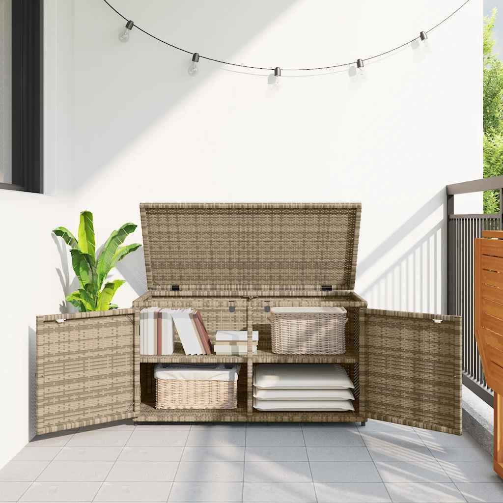Patio Storage Cabinet, Outdoor Furniture Deck Box Cabinet Storage Containers for Backyard Patio Garden Pool Beige 43.3