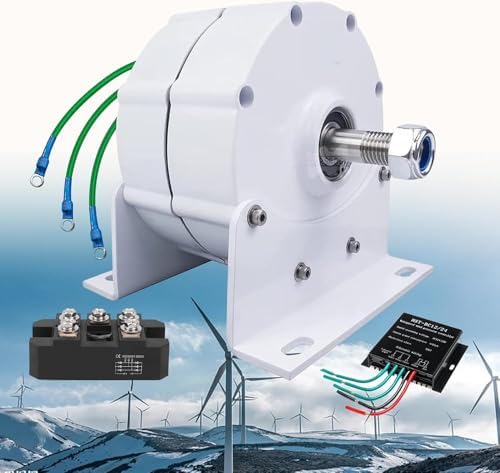 600W Low RPM Permanent Magnet Generator - 3 Phase Gearless AC Alternator for Water & Wind Turbines - 48V Rectifier Included, Efficient Energy Solution