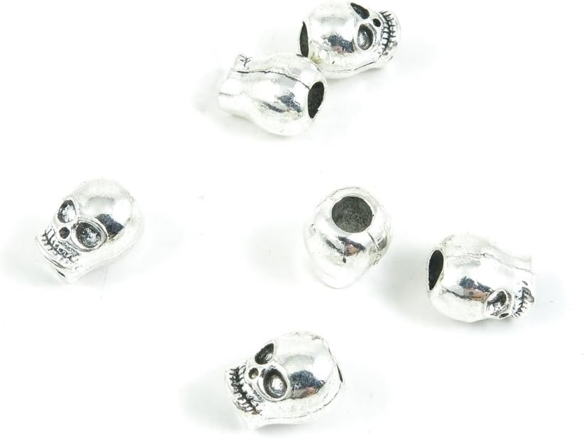 450 Pieces Antique Silver Tone Jewelry Making Charms Findings Fashion Wholesale Supplies Pendant Lots Bulk Supply SC2639 Skull Loose Beads