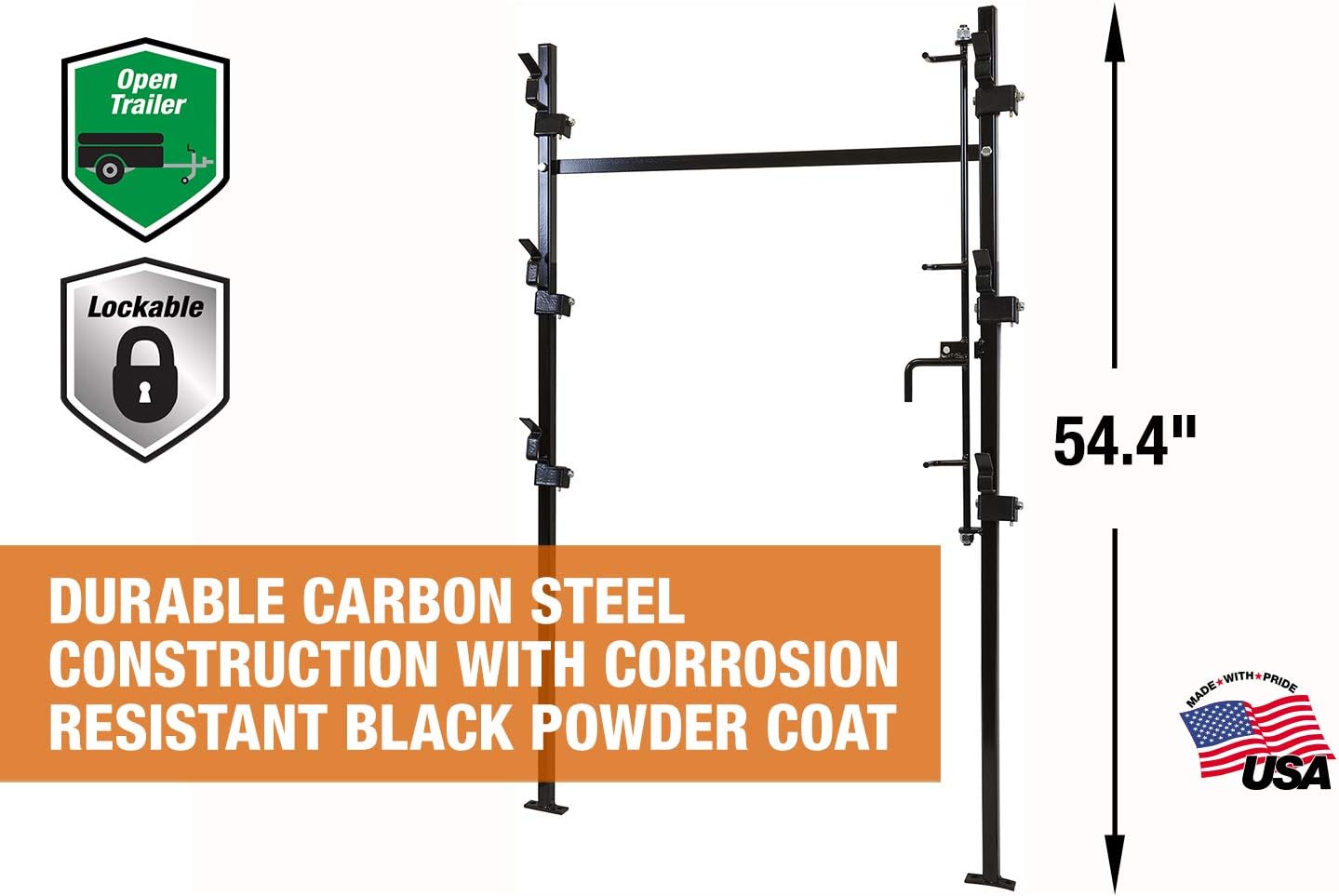 Buyers Products LT10 Landscape Trailer Trimmer Rack, Holds 3 Weed Eaters, Made in the USA, Trimmer Rack For Open Landscape Trailers, Lawn Care Accessories, Lawn Equipment & Landscape Tools