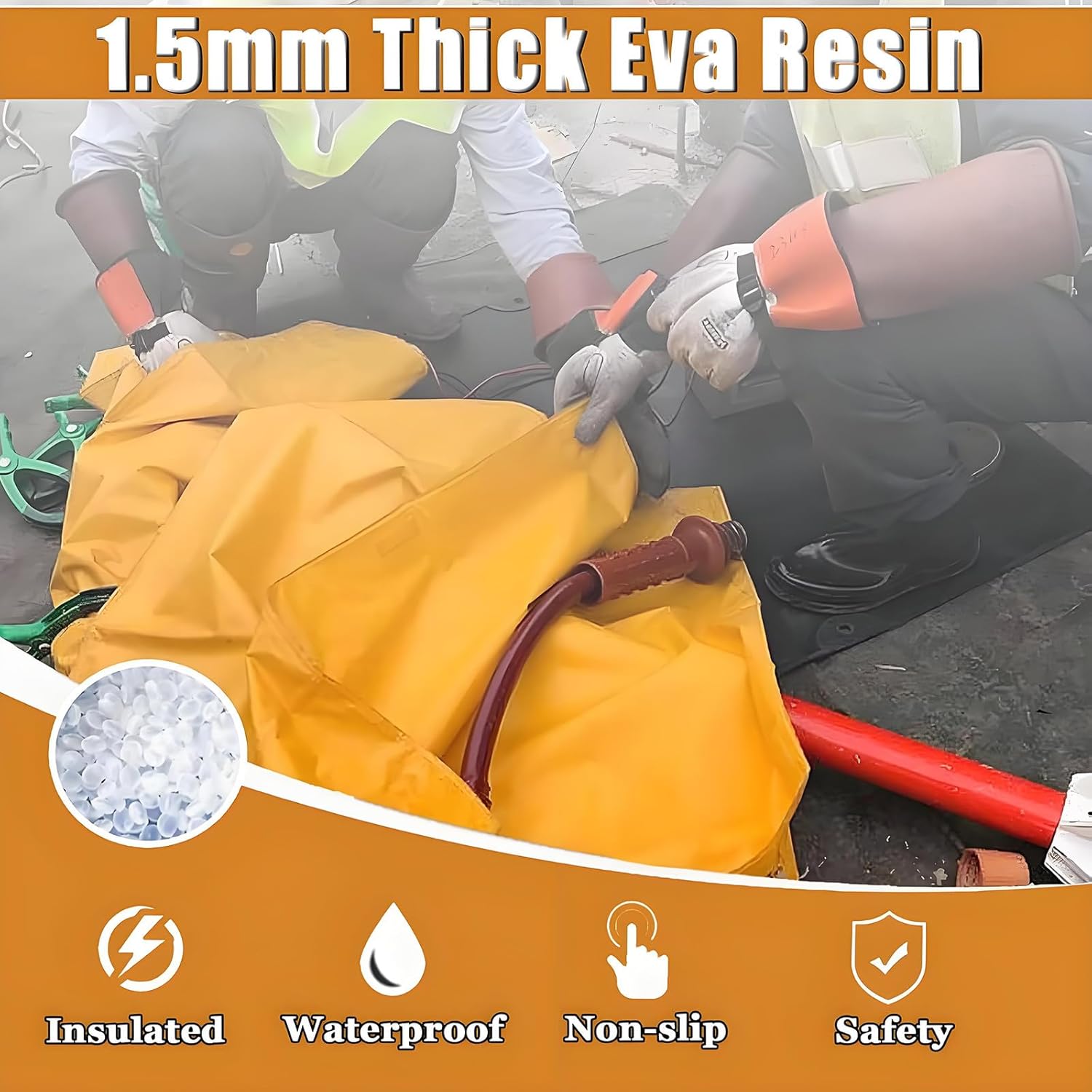 Insulating Blanket for Electrical Work, High Voltage Insulating Blanket for Substation Field Generator Room, Outdoor EVA Resin Insulation Protection Cover 10kv-40 * 50cm