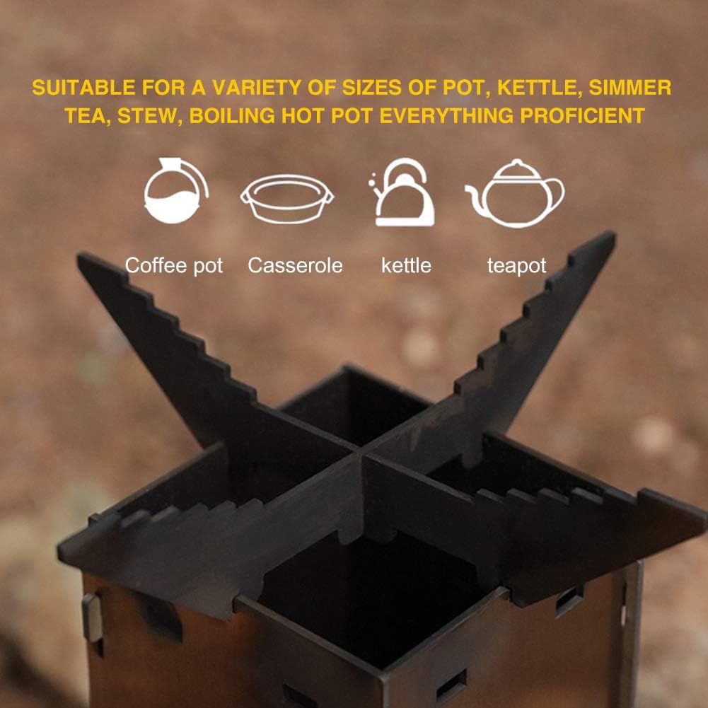 Outdoor Fireplaces Outdoor Camping Folding Wood Stove Portable Firewood Stainless Steel Survival Hiking Furnace Fire Pits