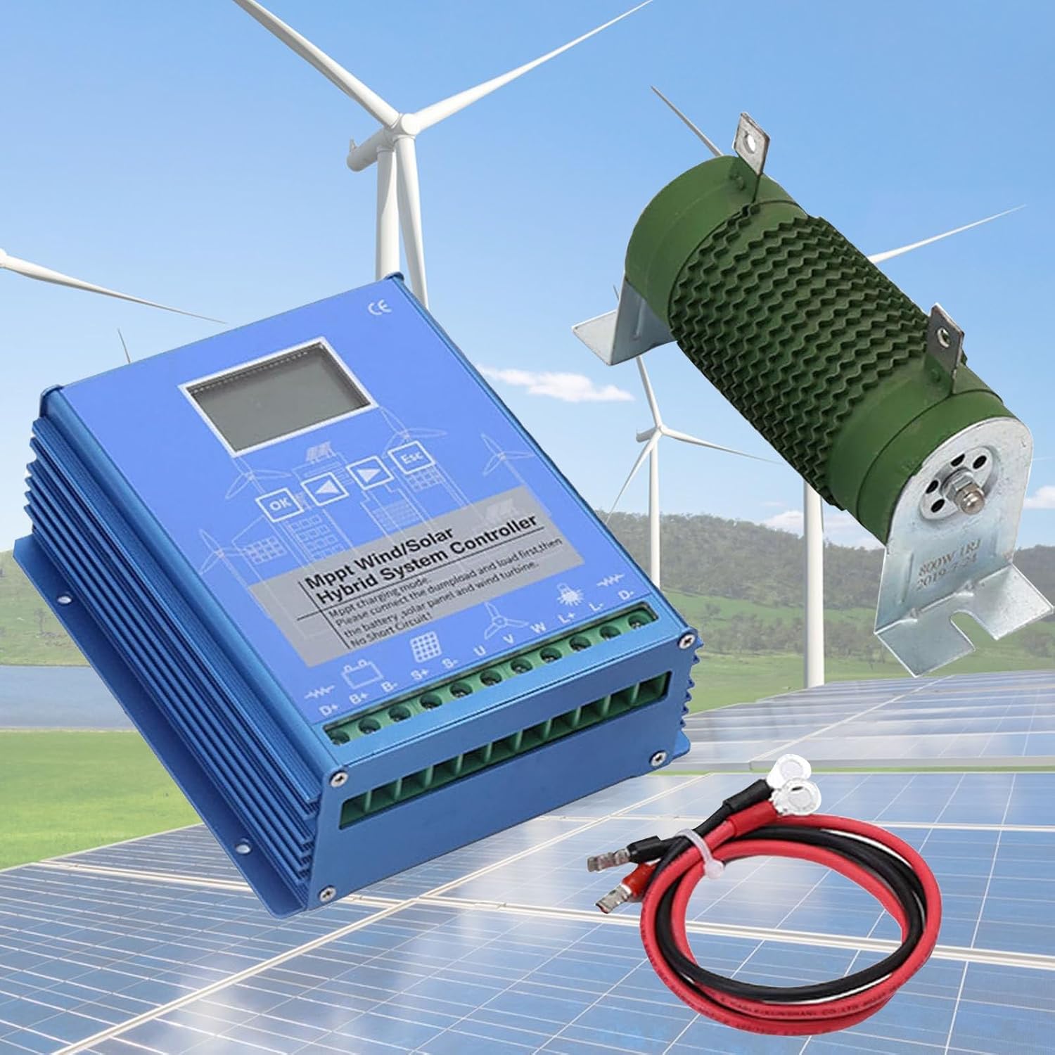 15000W,Wind Solar Hybrid Charge Controller,12V/24V/48V,Mppt Boost Charging with LCD Display and Dump Load,Hybrid Charge Controller,Automatic Controller for Home, Boat, Street Light 48V