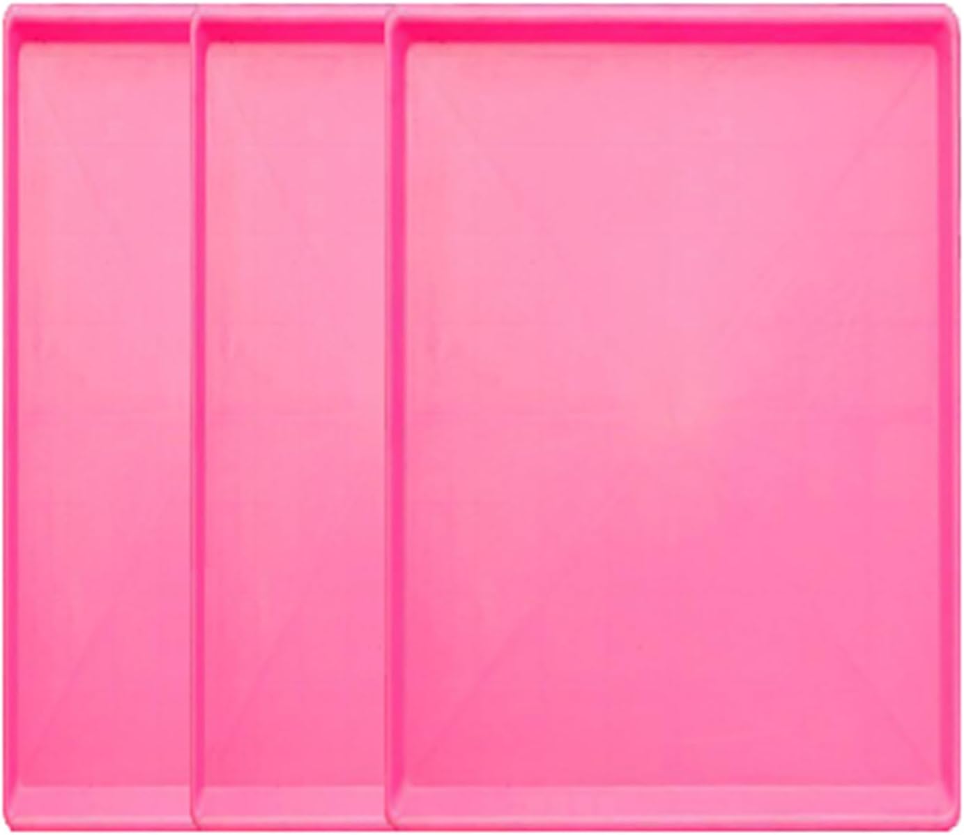 3 Large Plastic Trays Oil Drip Pan for Under Car Non-Slip Bottom Plastic Pan Refrigerator Tray Washing Machine Drip Pan(Pink,74.5x59.5x3.7cm)