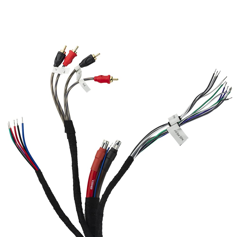 DS18 JL-Harness Plug and Play Harness for JL Sound Bar and Amplifier. RGB Cable Included on The Harness. Specially Designed to get The Proper Power and Cable Routing for Your Audio System
