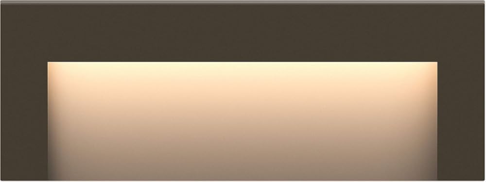 Hinkley Landscape Lighting Taper Wide Horizontal 12v Deck Sconce - Aluminum, Low Voltage, Mounts Flush to Surface, Integrated LED, Wet Rated, Modern - Bronze Finish with Etched Glass Lens