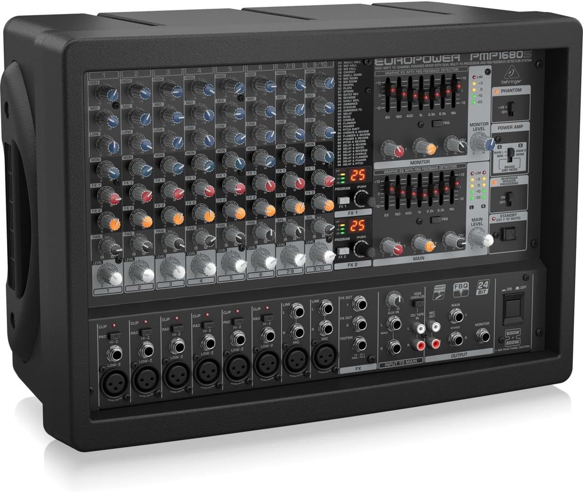 Behringer EUROPWER PMP1680S 1600-Watt 10-Channel Powered Mixer