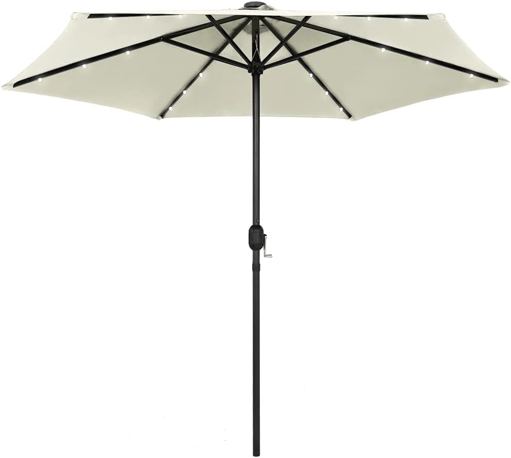 Parasol with LED Lights and Aluminum Pole 106.3