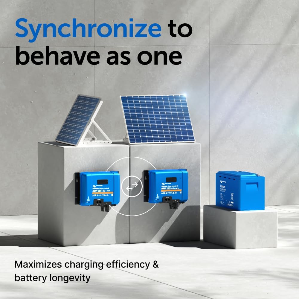 Victron Energy SmartSolar MPPT MC4 Compatible Solar Charge Controller (Bluetooth) - Charge Controllers for Solar Panels - 250V, 60 amp, 12/24/36/48-Volt