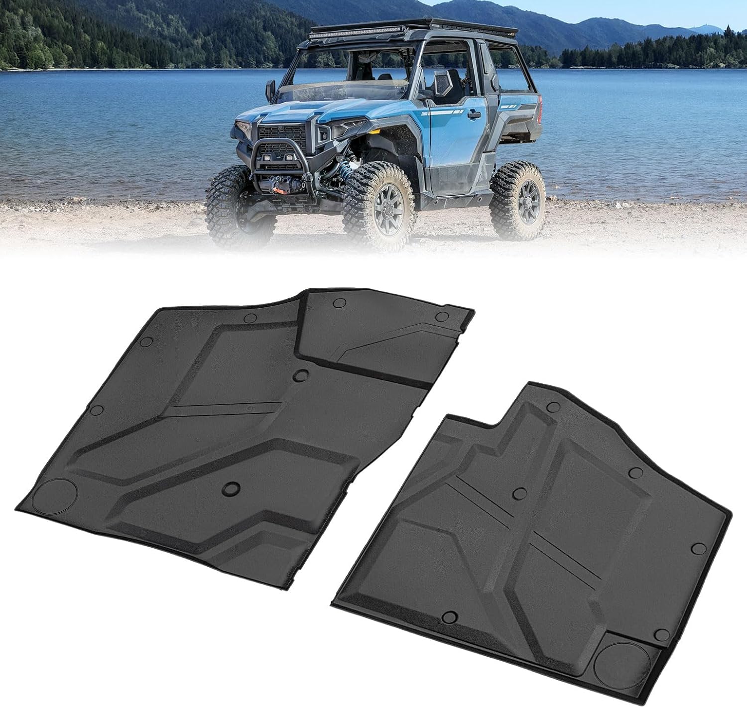 KEMIMOTO TPE Floor Mats Compatible with Polaris Xpedition XP/ADV/XP 5/ADV 5 2024+ Front Interior Anti-Slip Foot Mat - Easy to Clean, 2 PCS Accessories