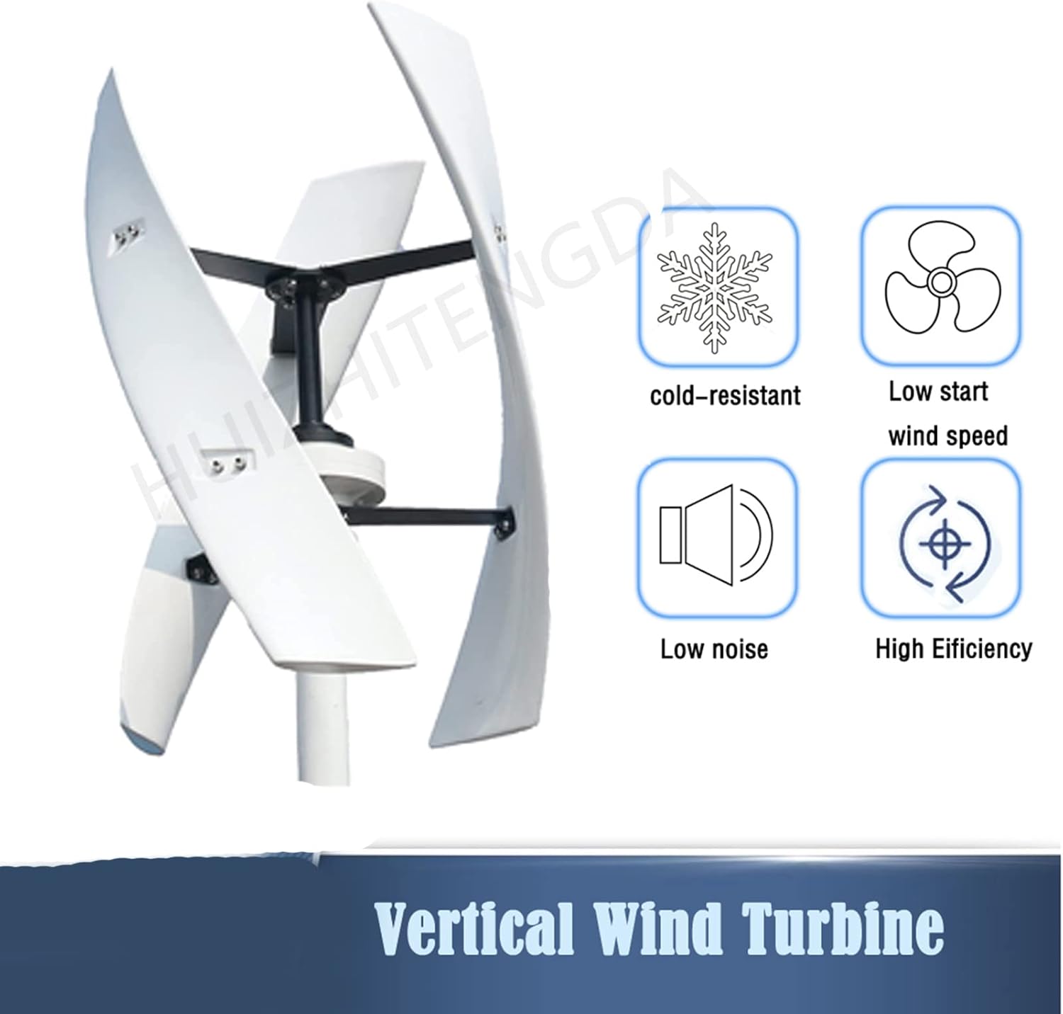 6000W Vertical Axis Maglev Wind Turbine,12V-220V for Household Wind Turbines for Garden & Home(White)