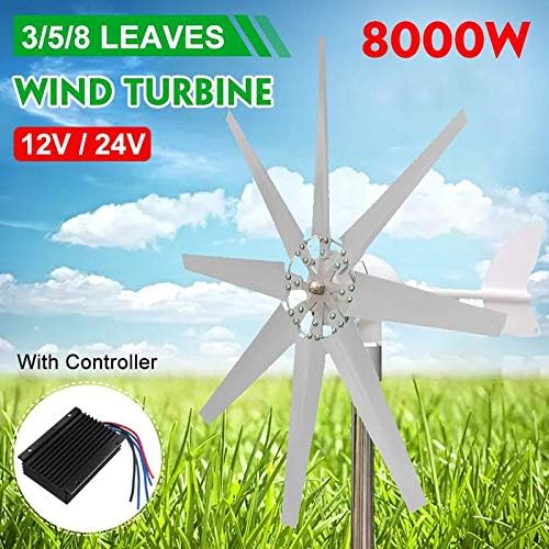 Wind Turbines Generator with Controller Windmill Energy Turbines Wind Turbine Energy Generators for Home Park Street Light,24v,5 Blades