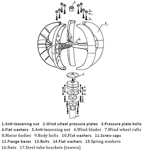 6000W 12V 24V Wind Turbines Generator+Controller 5 Blades Lantern Vertical Axis Permanent Magnet Generator for Home Streetlight Red 12v (White 12v)