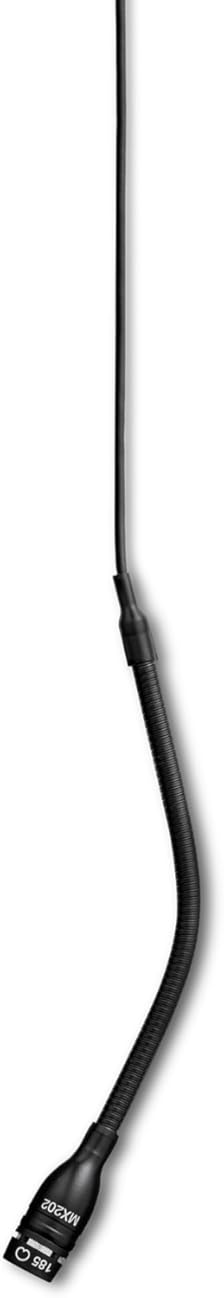 Shure MX202 Overhead Microphone - Black, Cardioid Condenser Mic with 3 Pin XLR Connector, Preamp Included (MX202B/C)