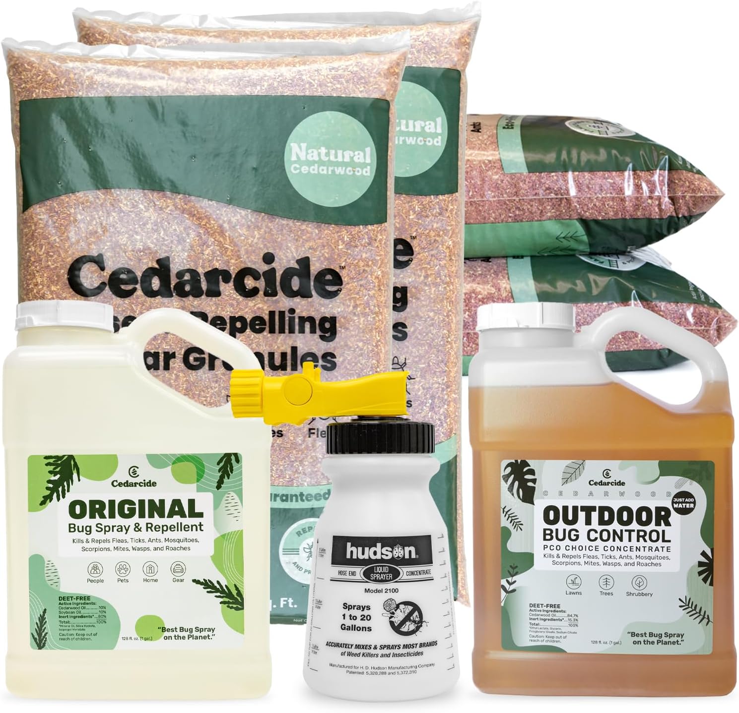 Cedarcide Complete Pest Control Kit (Large) Contains Cedarcide Original (Gallon) + Outdoor Bug Control Concentrate (Gallon) Lawn Bug Spray Kills and Repels Fleas, Ticks, Ants, Mites, and Mosquitoes