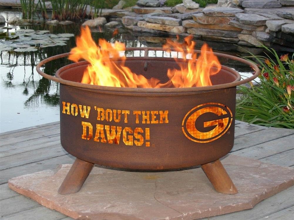 Georgia Bulldogs UGA Portable Steel Fire Pit Grill