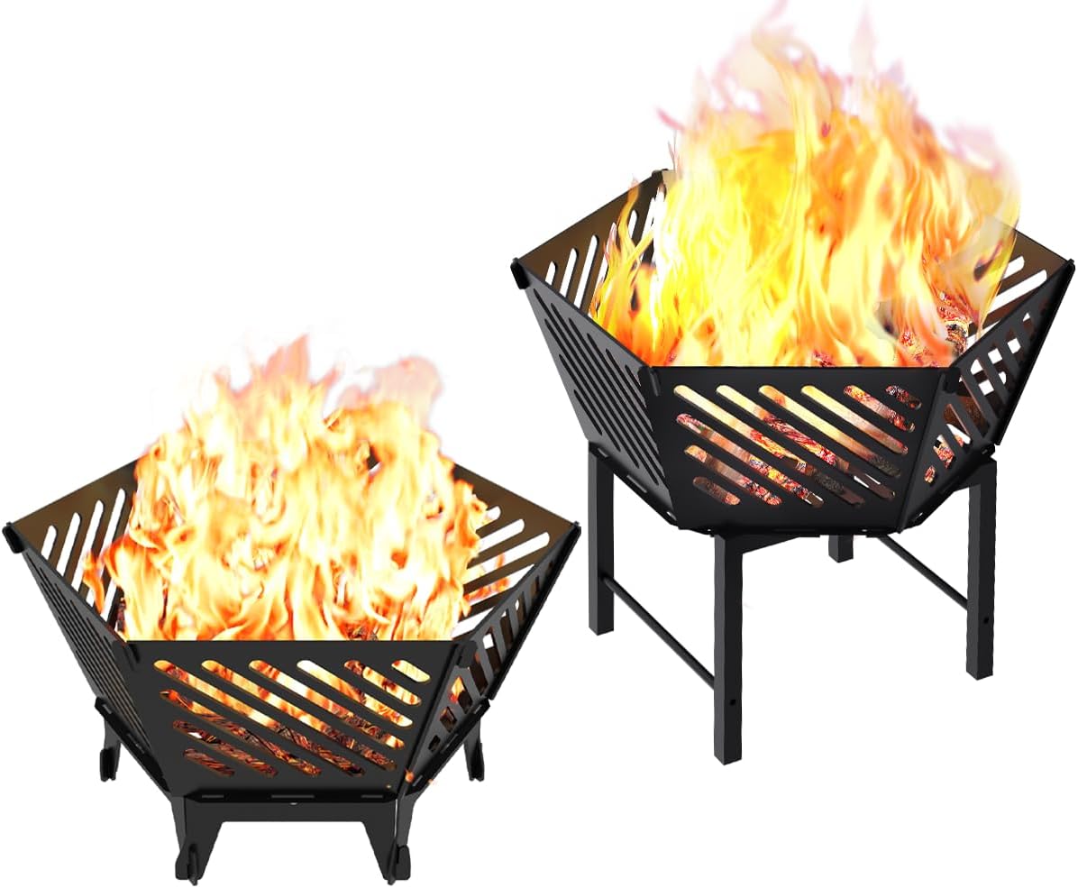 22.5 Inch Portable Plug Fire Pit for Camping and Heightened