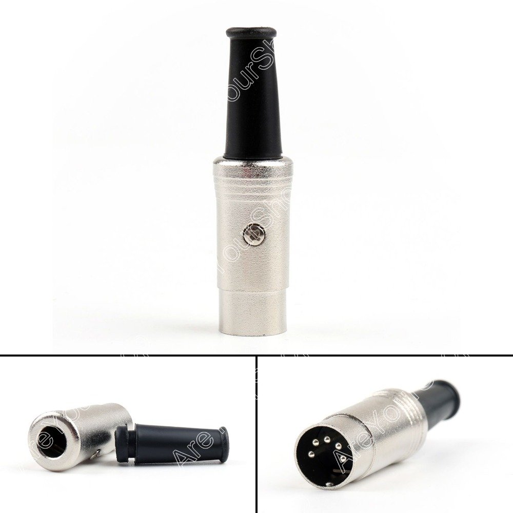 Sale 50 Pcs 5 PIN DIN Connector Midi Cable Lead Audio Plug Male Inline Metal Connector minijack Plug Wire Connector