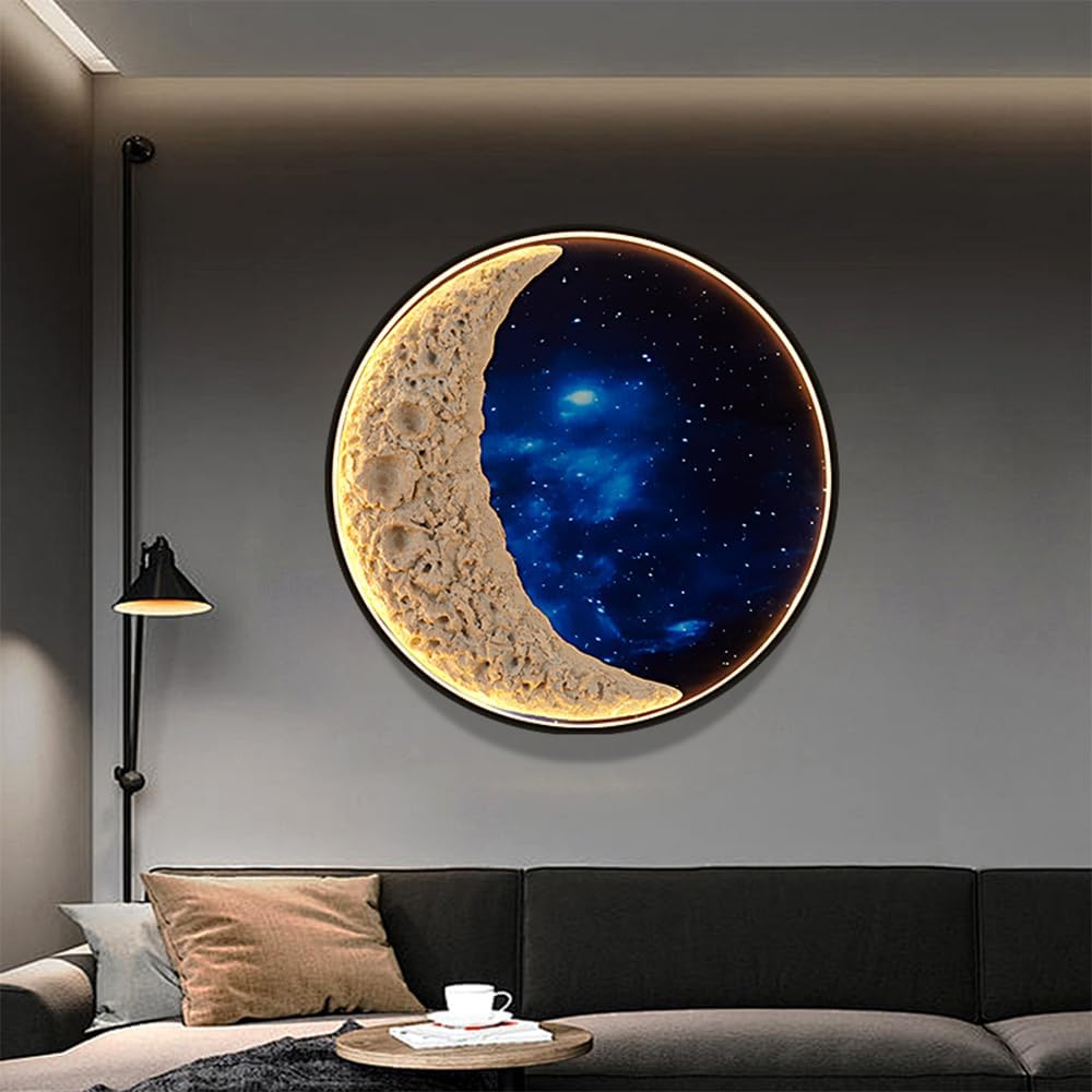 Modern Picture Wall Lamp Outdoor Space LED Mural Lamp For Home Living Room Study Bedroom Kids Room Decoration Painting (D-Style D80cm 1pc)