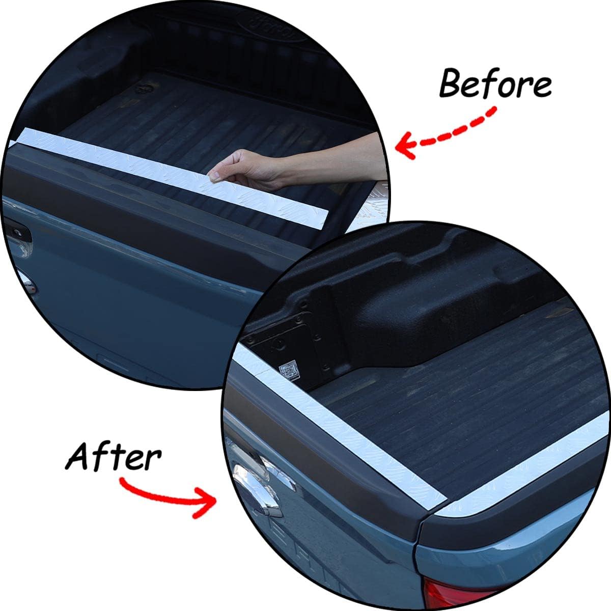 Car Truck Rear Slot Top Edge Guard Compatible with Ford Maverick 2022 Tailgate Spoiler Cap Tailgate Cover Molding Top Upper Protector Cap Strip Trunk Tailgate Top Edge Guard Trim Exterior Accessories