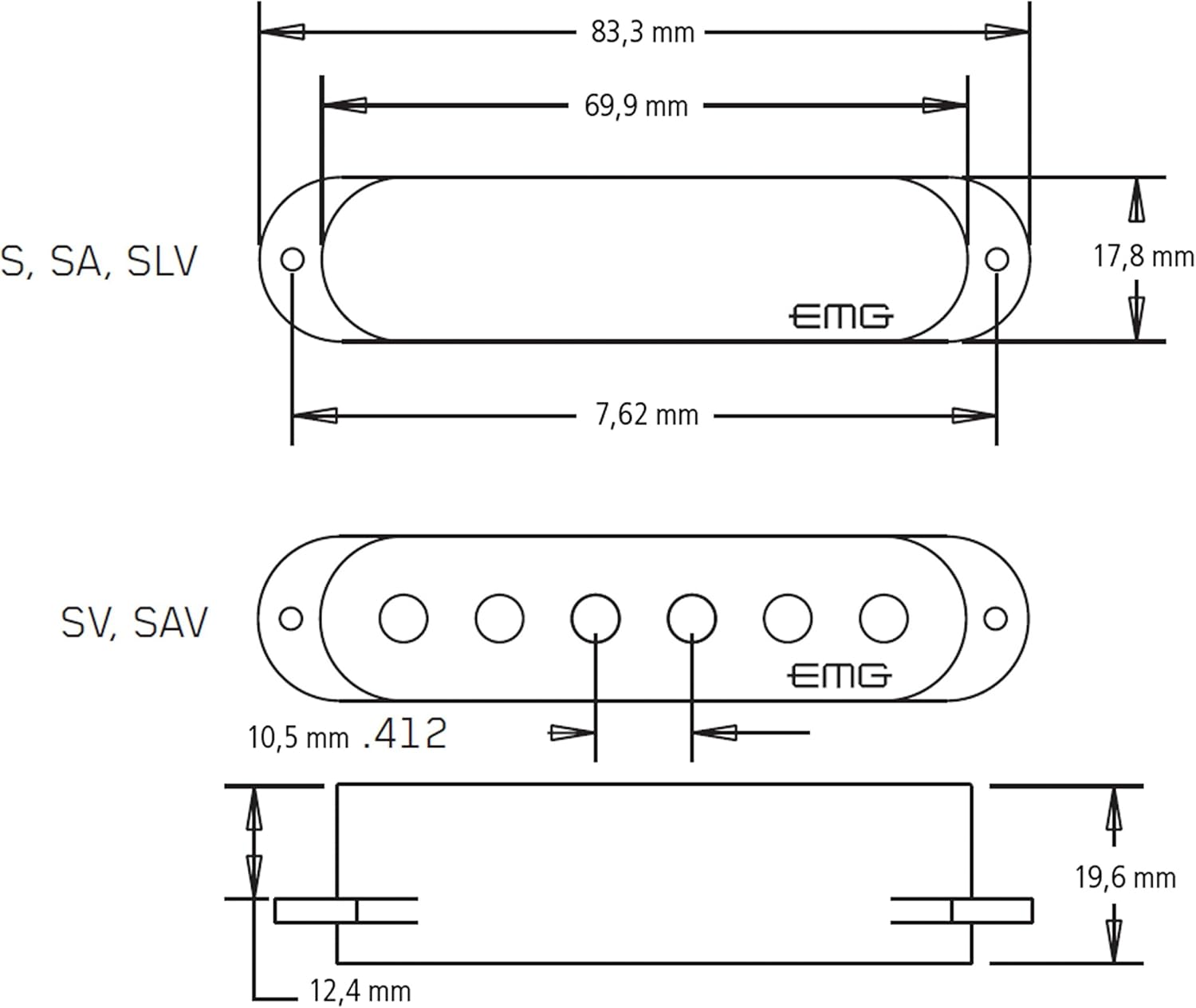 EMG SAX Pickup, Black