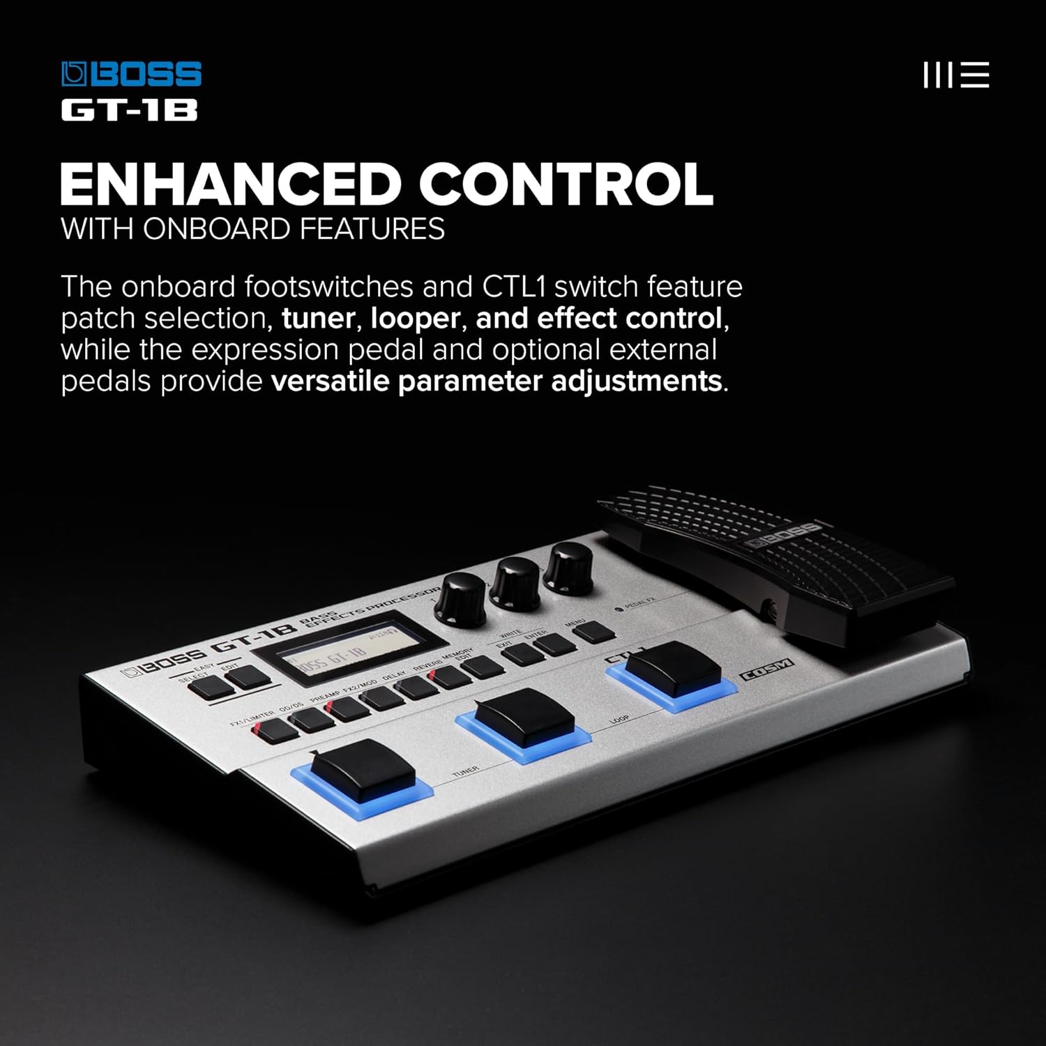 BOSS GT-1B | Compact Bass Effects Processor | Bass-Optimized Amps & Effects | Premium Sound Engine | Ideal for Beginner Bassists | Durable & Lightweight | FREE Pro Patches via BOSS Tone Central