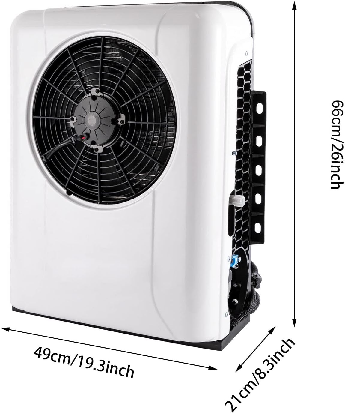 CNCEST 24v Air Conditioner Truck Bus RV Air Conditioner Kit Universal Electric A/C Unit for Cab Cooling Portable Split AC with High 12000BTU for Caravan or Truck Cab Two Packages (White 24V)