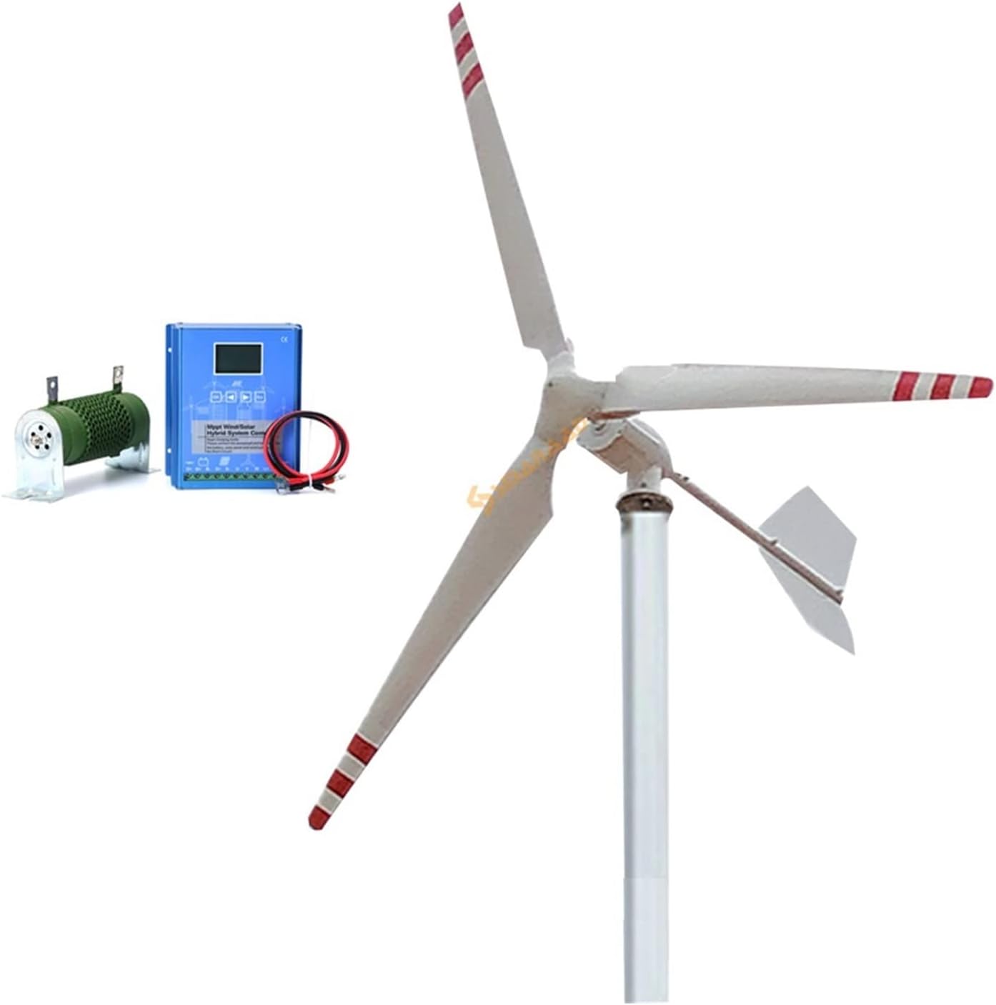 Wind Turbine 2000w 48V 24V Wind Turbine Generator, Windmill Horizontal Wind Turbine Generator Kit Energy Altern With Mppt Controller Inverter (Color : MPPT Controller, Size : 3_24V_1000W)