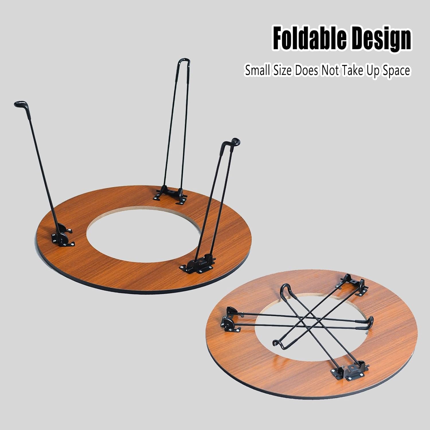 TemkIN Small Outdoor Fire Pit Table, 3 in 1 Lightweight Firepit Stove Table, Charcoal/Wood Burning Fire Pit Dining Table for Bonfire and Picnic, 23.6 * 23.6 Inch, Picture Color