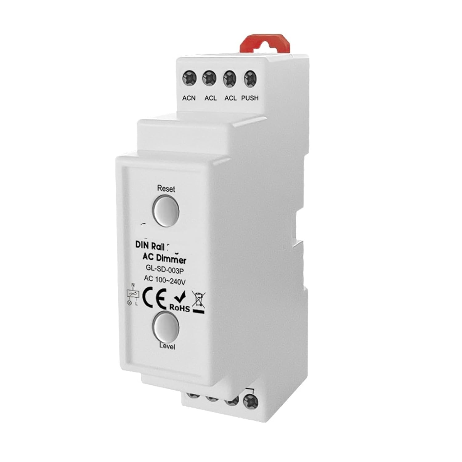 DIN Rail AC Dimmer Push Switch Remote Control 35mm