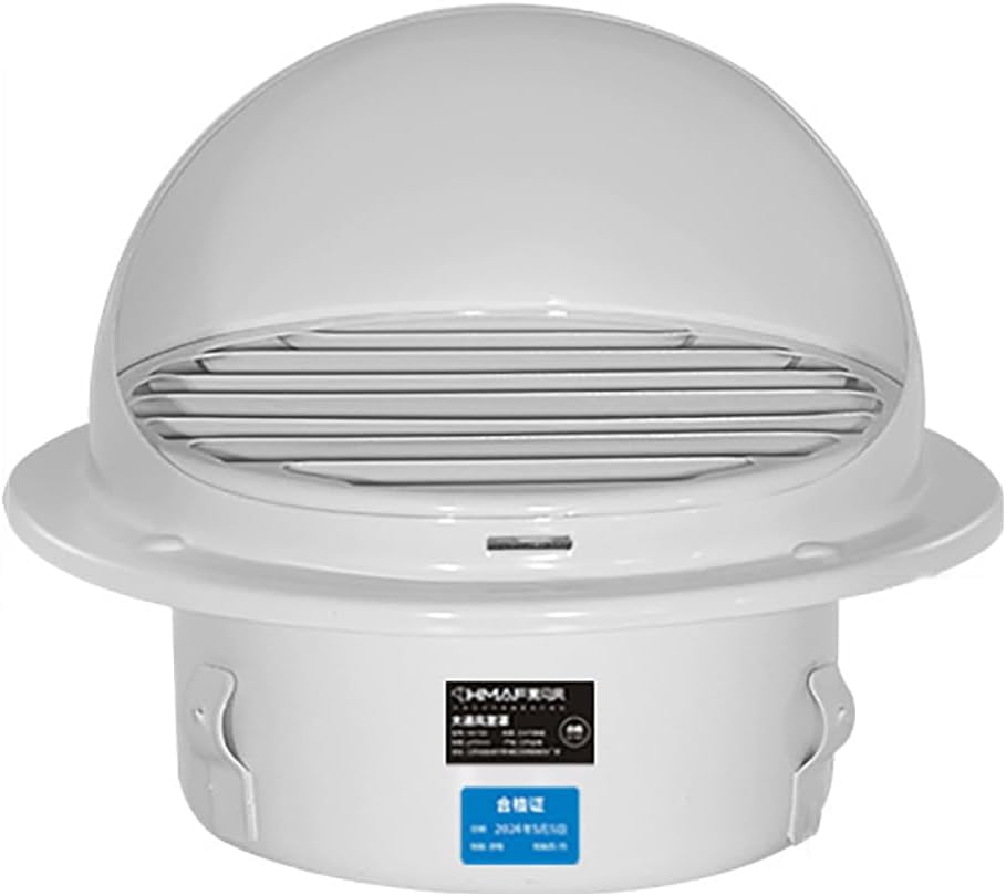 Round Wall Vent Cap - Mesh Screen and 304 Stainless Steel Louver Grille, Weatherproof and Durable Design for Outdoor Wall Use Apartments, Garages (White 190mm)