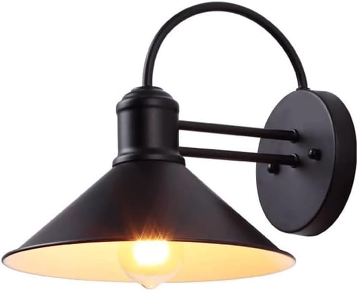 Retro Industrial Style Wrought Iron Wall Lamp, Outdoor Waterproof Wrought Iron Lampshade Wall Light, E27 Light Source Single-Ended Walllanten, Porch Aisle Wall-Mounted Lighting Fixtures
