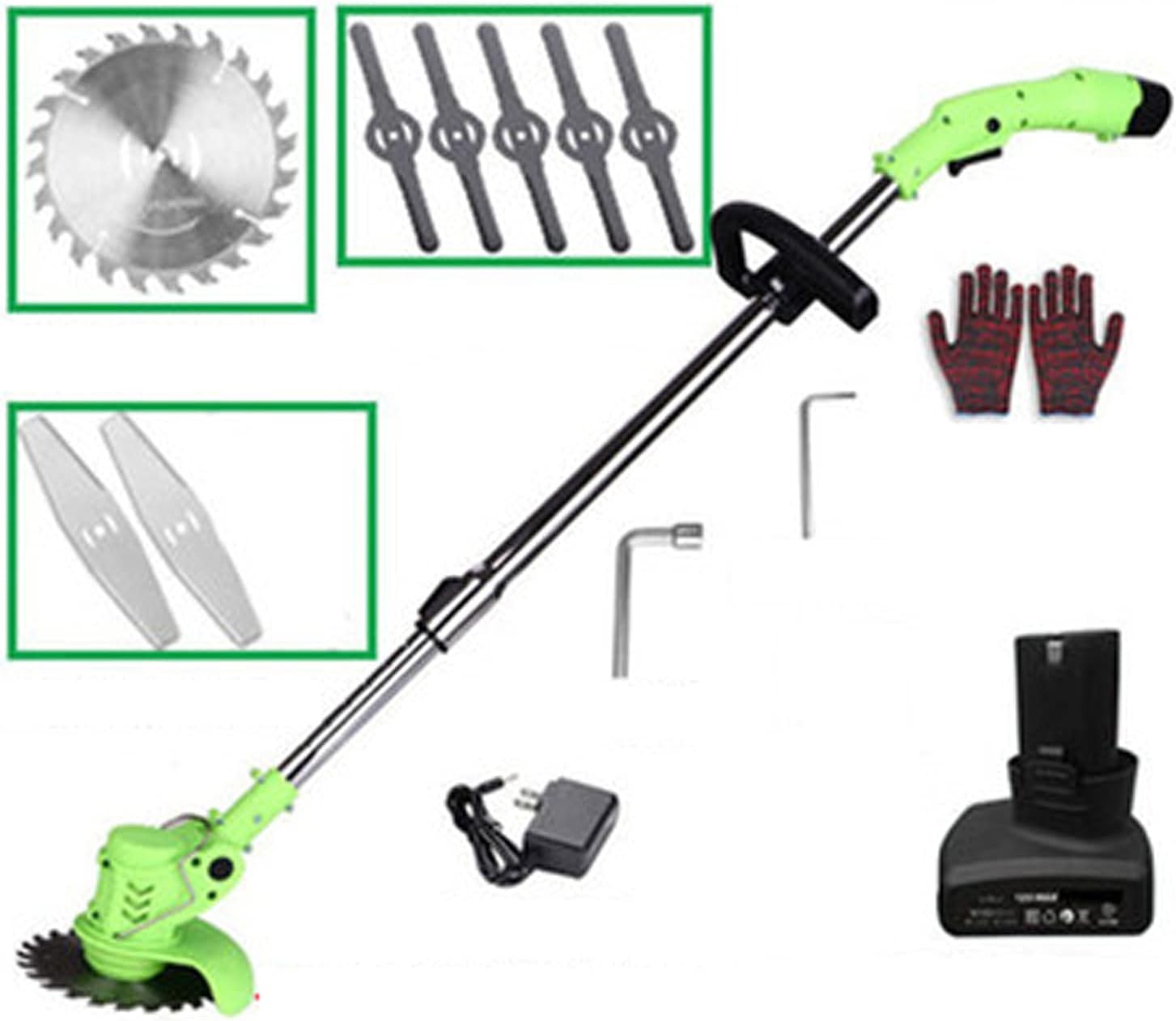 Electric Lawn Mower, Small Household Handheld Lithium Battery Lawn Mower Rechargeable Multifunctional Weeding Artifact for Garden Lawn Outdoor Gardening,C