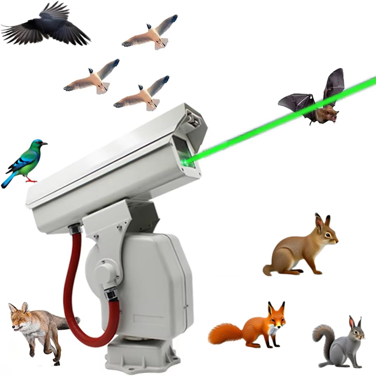 360° Automatic Laser Bird Repeller, Smart Bird Deterrent with App Control, Automatic Cruise, Waterproof Bird Scare Devices, Effective for Pigeon, Crow, Sparrow B