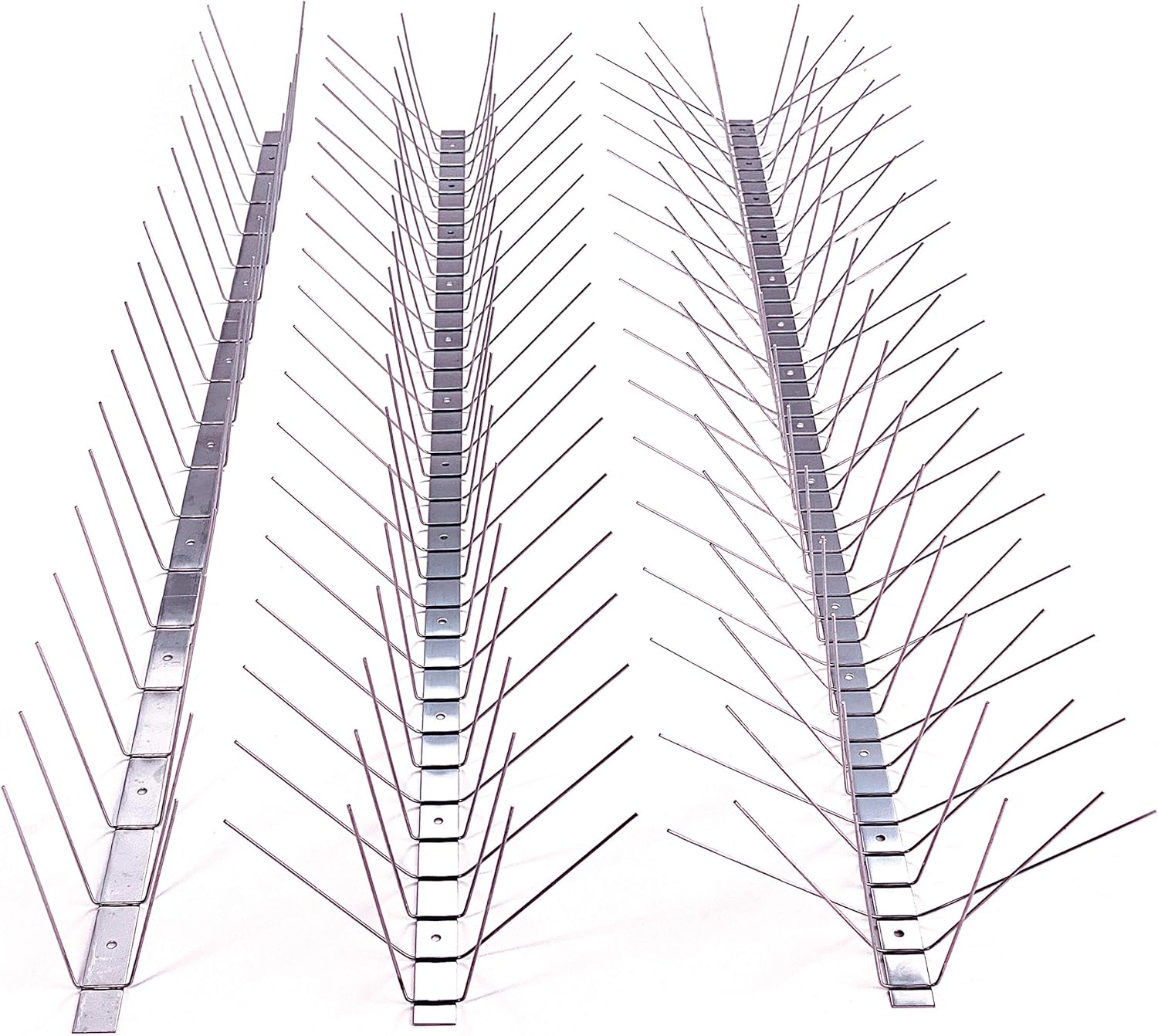 Bird Barrier Dura-Spike Stainless Steel Bird Spikes | Metal Pins Strips for Ledge, Roof, Pipe - Adhesive Included - Xtra Wide (8 in) 24 Ft. Length