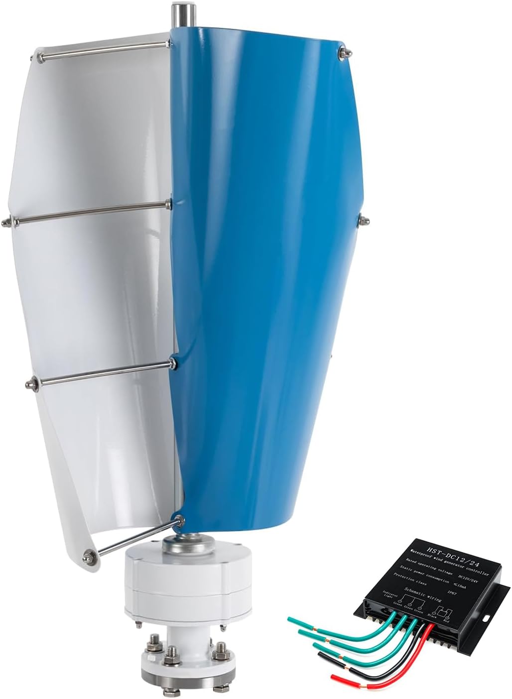 220v,AISINILALAO Vertical Maglev Residential Wind Turbine Generator,10000W Low Noise 62Db 12V/24V/ 48V Wind Turbine Generator with Hybrid Charge Controller for Home Use