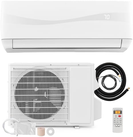 ARLIME Mini Split AC, 9000 BTU Inverter Air Conditioner & Heater w/ 0.75 Ton Heat Pump, 19 SEER2, 115V, Cools up to 450 sq. Ft, Pre-charged w/ R32 Refrigerant, Wall AC Unit with Installation Kit