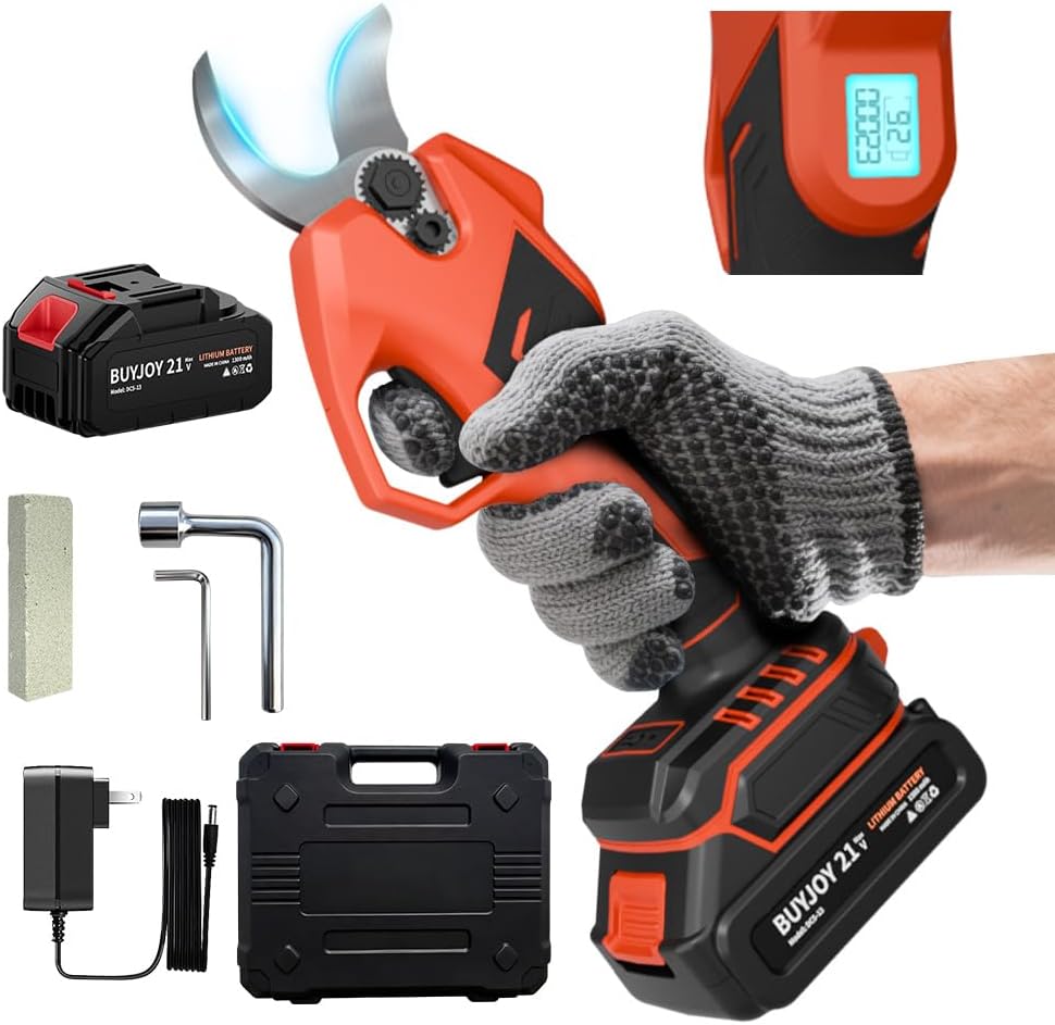Electric Pruning Shears, Powerful Motor Cordless Pruning Shears with Rechargeable Batteries for Gardening Tree Branch