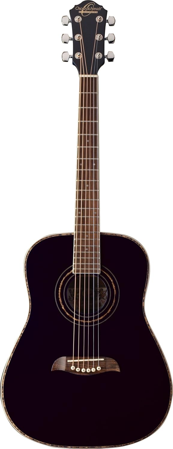 Oscar Schmidt OG1B 3/4 Size Dreadnought Acoustic Guitar (High Gloss Black)