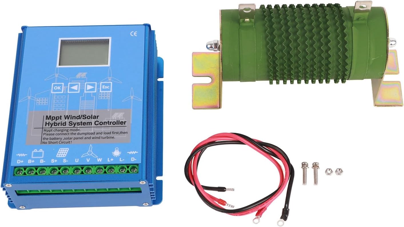 24V 48V MPPT Wind Solar Controller Solar Wind Power Accessories, Universal LCD Energy Controller Wind 1000W Photovoltaic 1000W